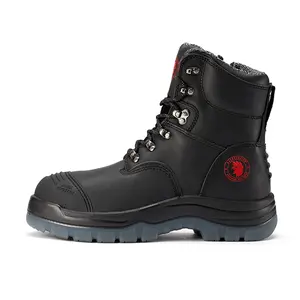 ROCKROOSTER Work Boots for Men,7 inch,Steel Toe,Side Zipper, Leather Shoes,Static Control, Breathable,Quick Dry AK245Z