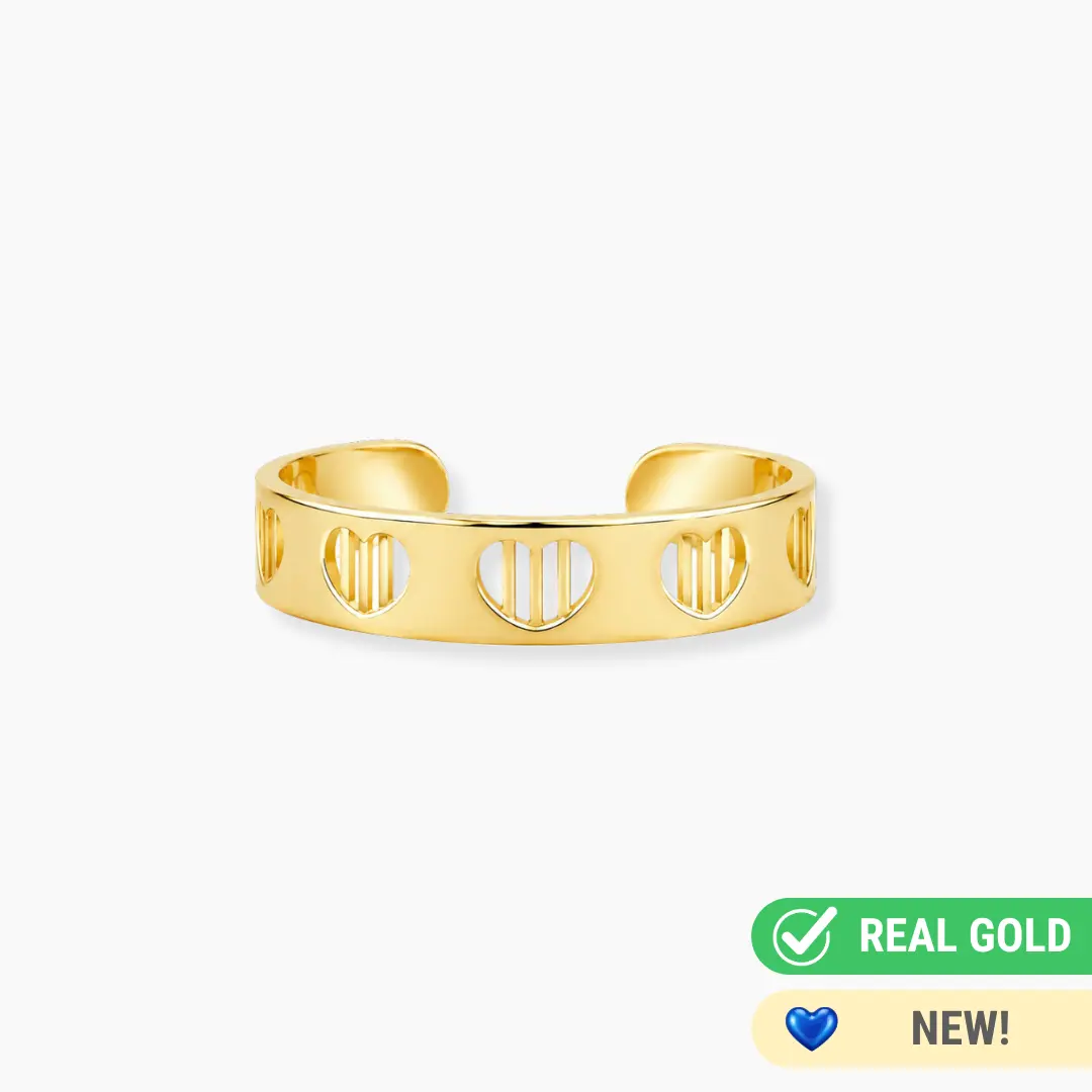 10K YELLOW GOLD HEARTBEAT TOE RING