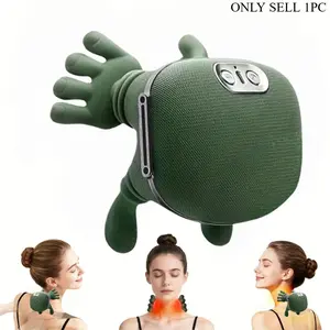 Neck massager, specialized for kneading trapezius muscle neck automatic massager, wireless heating neck massager, finger pressure shoulder and back massager, Portable pain relief, female gift, deep muscle soothing massage, Neck shoulder relaxer
