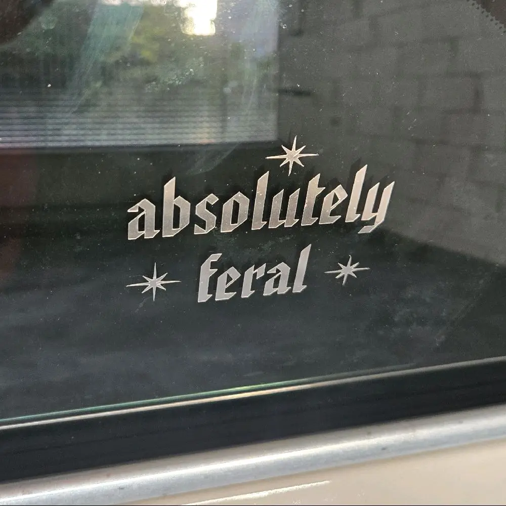 *Free Shipping* Absolutely Feral Car Truck Decal Permanent Vinyl Window - Stylish Design with Stars for Cars and Trucks Vehicle Exterior Decoration