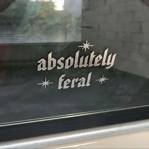 Absolutely Feral Car Truck Decal Permanent Vinyl Window - Stylish Design with Stars for Cars and Trucks Vehicle Exterior Decoration