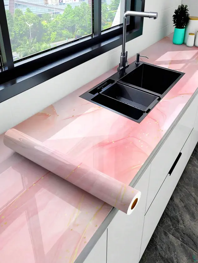Marble Peel and Stick Wallpaper, Self-Adhesive Waterproof Contact Paper for Kitchen Backsplash, Cabinets, Drawers, Countertops & Home Decor