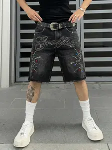 Men Women Summer Loose Fit Denim Shorts, Casual Fashionable Shorts, Fashion Street Style Plain Design, New Arrival Casual Wear, Comfortable Daily