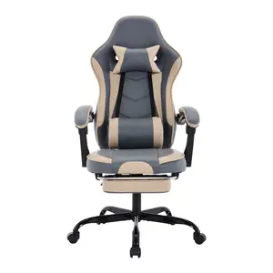 Toauuo Gaming Chair with 3D Linkage Armrest, Massage Lumbar Support & Footrest, 90°/105°/135° Recline, 4’’ Height Adjustable Swivel Ergonomic Computer Chair, 300LB Heavy Duty Video Game Chair for Adults