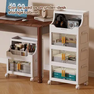 45cm*27cm Multi-Level Storage Cabinet, Durable Plastic Organizer with Wheels, Space-Saving Design for Home Essentials & Baby Clothes