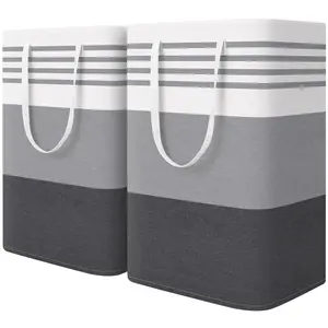 2-piece/4-piece large laundry basket bag waterproof independent foldable high leg with extended handle cotton storage camping apartment home campus
