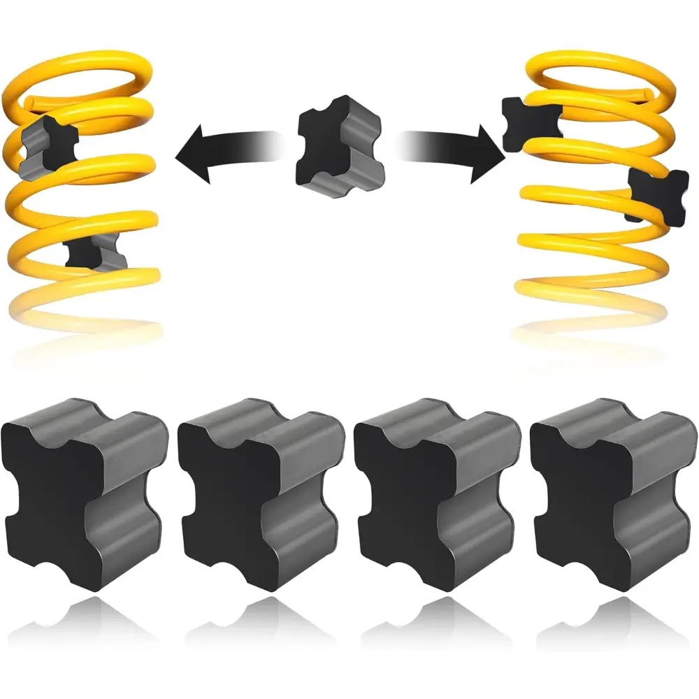Rubber Coil Spring Spacers, Heavy Duty Front Coil Spring Booster Kit For 1" to 1.5" Coil Spring Lift, Universal Rubber Lift Blocks For Car Accessories For Most Cars Trucks SUVs (4PCS)