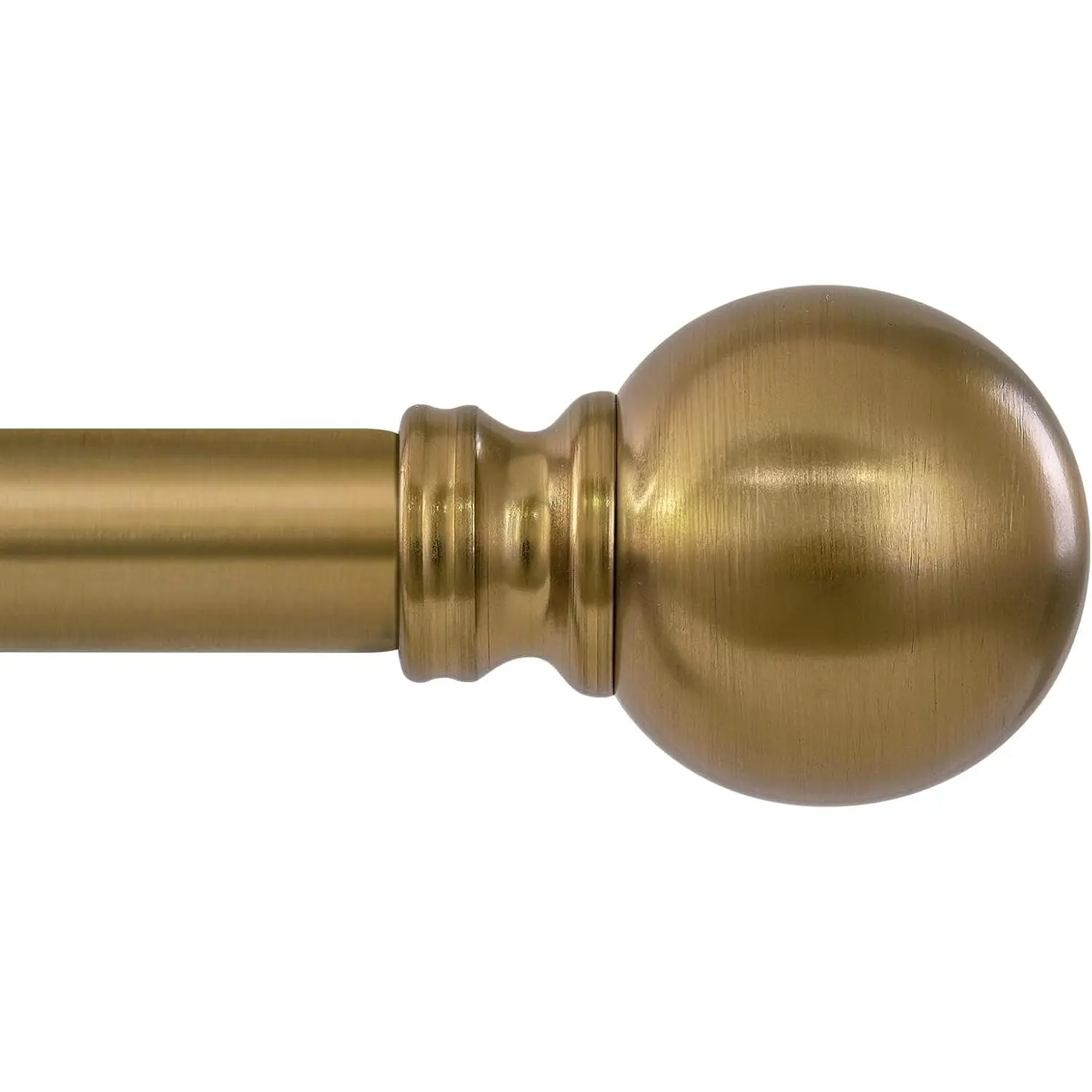 Warm  Curtain Rods for Windows 72 to144 Inch Brass Extra Long Heavy Duty Adjustable single 1" Diameter with  Brushed Bronze Metal Finials Antique for Living Room Bedroom Farmhouse Kitchen