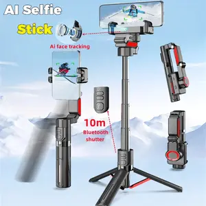 360 Auto Rotation Smartphone Gimbal with AI Face Tracking Stabilizer Remote Control Selfie Stick Tripod Holder Compatible iPhone Android Camera Stabilizer