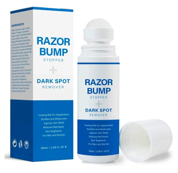 Razor Bump Stopper with Ingrown Hair Treatment: Razor Bumps Treatment for Men and Women, After Shave Solution for Ingrown Hairs and Razor Burns, Roll on Applicator - 3.38 Fl Oz