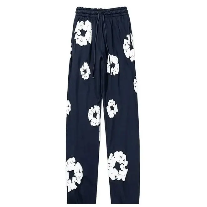 Tibetan blue pants (white floral wreath)
