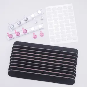 Iridescenal Nail Stand for Press On Nails Display Practice Art Magnetic Fake Nail Holder for Painting Nails Stand for False Nail Designs with Reusable Putty for Home DIY Beginner Salon Supplies，with 10 pcs of black nail file