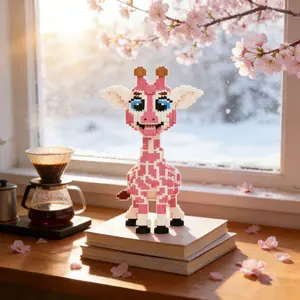 Giraffe 3D Puzzle Building Block Ornament, Home Office Bookshelf Decor, Party Decoration, Ideal Gift for Thanksgiving Christmas Halloween Easter