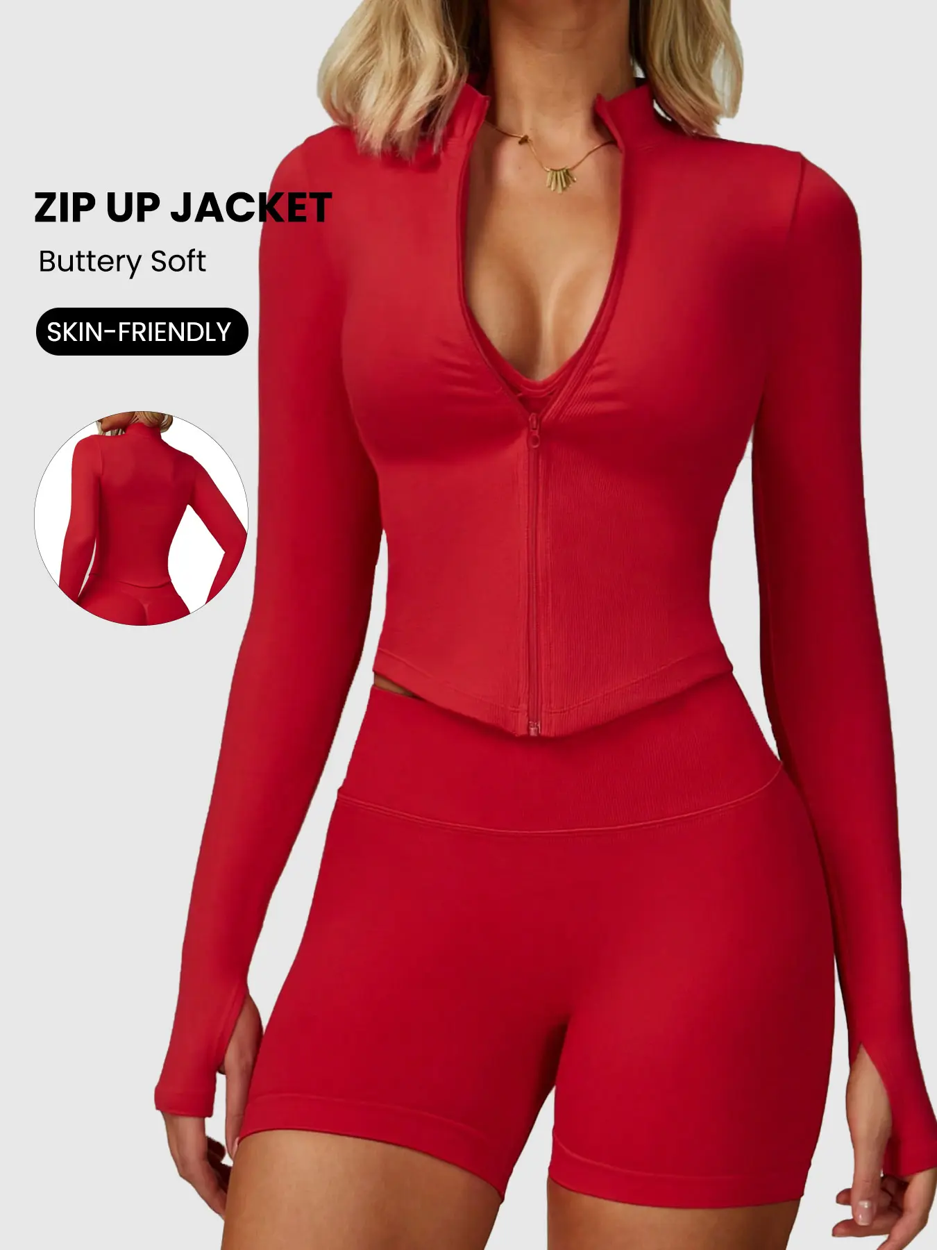 Women's Long Sleeve Sports Yoga Jacket with Zipper, Quick-Dry Fitness Coat, Exercise Jacket, Elastic Fit Design, Ideal for Gym & Running, Casual Wear, Sports Outwear, Fitness Outerwear