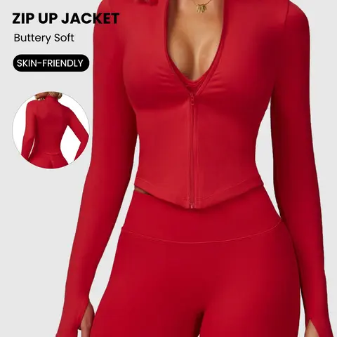 Women's Long Sleeve Zipper Sports Jacket, Quick-Dry High-Stretch Fabric, Exercise Jacket, Ideal for Fitness, Gym & Running, Casual Wear, Sporty Outerwear