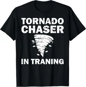 Unisex，Tornado Chaser Art For Men Women Meteorologist Storm Tornado T-Shirt Birthday Casual