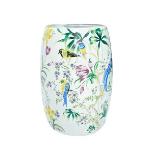 Minimalist Porcelain Drum Stool & Side Table