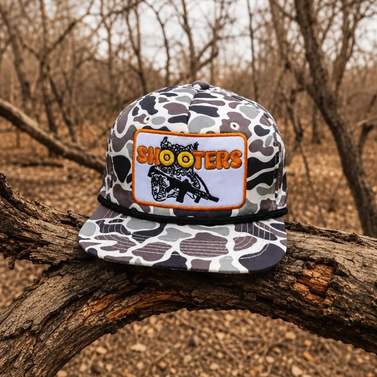 Hooters Owl Camo Trucker Hat – Embroidered Hunting Patch Snapback Cap – Duck Camo Outdoor Hunting Mesh Hat for Men