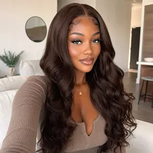 26-Inch 13x6 Body Wave HD Lace Front Wig, Glueless Pre-Plucked Synthetic Wig with Natural Flowing, Soft, Lightweight, Easy-Wear Long Wavy Lace Hairline, Wigs