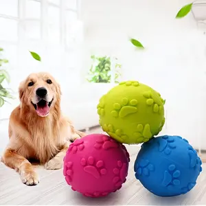 3 Pack Durable Silicone Squeaky Dog Toys - Interactive Bounce Balls for Small Medium Large Dogs, Vibrant Blue Yellow Pink Chew-Resistant Pet Balls for Fetch & Tug-of-War Games, Interactive Dog Toy, Interactive Dog Play | Playful Pet Balls | Bouncy Dog Bal