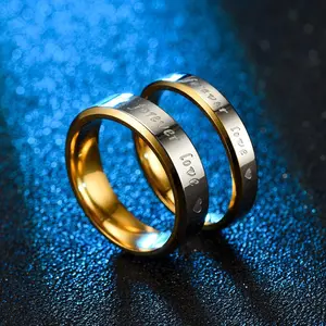 Popular Forever LOVE titanium steel couple rings, fashionable eternal love couple rings, hand jewelry, Valentine's Day gift
