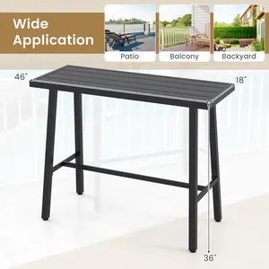 COSTWAY - 36 Inches Patio Counter Height Bar Table with Adjustable Foot Pads