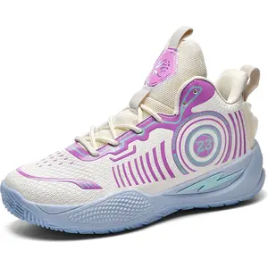 Unisex Lace Up High Top Basketball Shoes Chinese Style Breathable Non Slip Outdoor Sneakers Cushioning Workout Shoes for Fitness Training Athletic