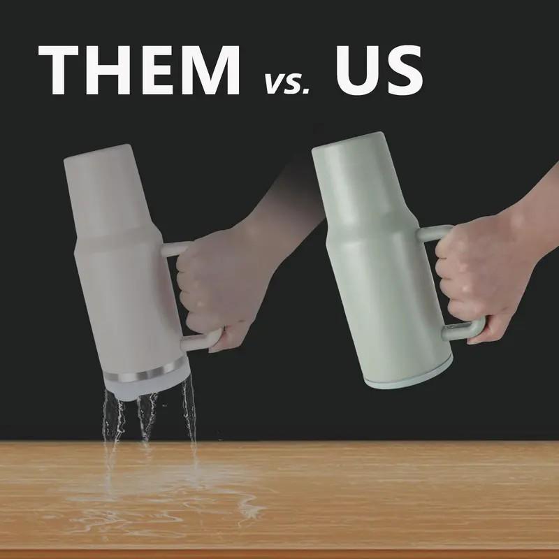 Solid Color 40 Oz Tumbler With Handle 2-In-1 Straw And Straw Lid Leak-Proof Dishwasher-Safe, Insulated Stainless Steel Travel Coffee Mug Long-Lasting Heat Retention, Suitable For Car Cup Holders, Office, Christmas Gifts