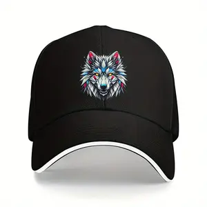 Classic Wild Wolf Baseball Cap - Adjustable Lightweight Soft Golf Dad Hat with Vibrant Wolf Graphic, Black Unisex Outdoor Hat for Men & Women, Perfect for Golf, Hiking, Casual Wear, Hiking Accessory, Stylish Headwear, Durable Construction, Sports Fans