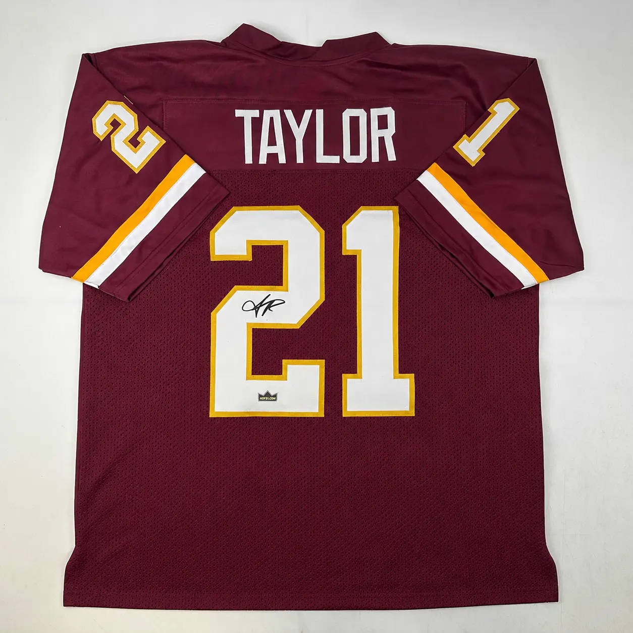 Autographed Football Jersey Number Washington #21 TayLor Vintage Style Sports Fan Replica Shirt
