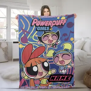 Personalized Power Fleece Blanket, puff Girls Blanket, PPG Blanket Fleece Blanket