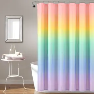 Lush Decor Rainbow Ombre Shower Curtain - Colorful Design for Your Bathroom