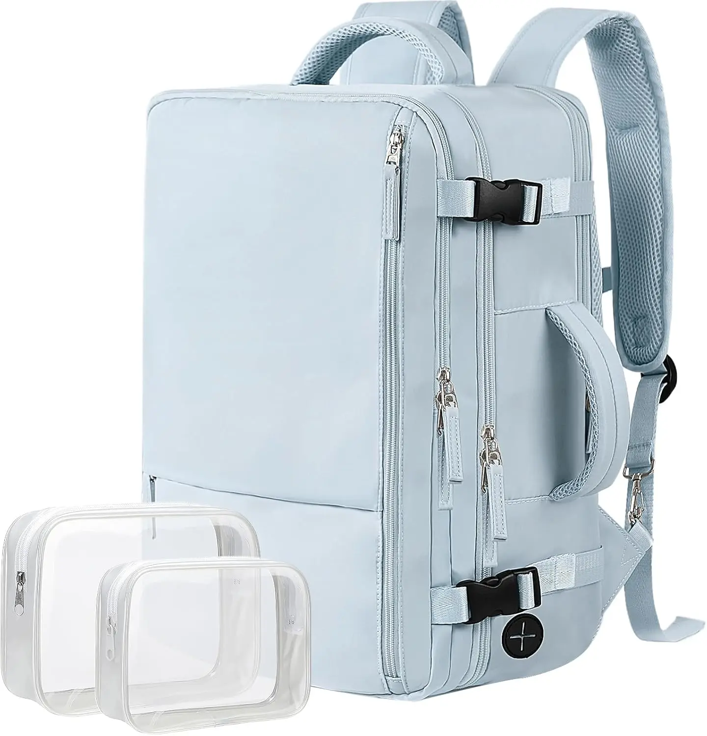 Large Travel Backpack for, 35L Luggage Backpack,17 Inch Laptop Backpack with USB Charging Port, Waterproof Casual Bag Gift for Men with 2 Toiletry Bags (Light Blue)| 35L Backpack, TSA Flight Approved Anti Theft Travel Bag, Casual Daypack with 2 Toiletry B