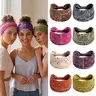 Women's Boho Textured Knotted Sports Headbands - 6 Polypropylene Ultra-Stretchy Soft Touch Funky Non-Slip Hair Accessories for Workout, Yoga, Curly Hair