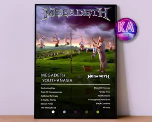 Megadeth Poster | Youthanasia Poster | Album Poster Prints | Wall Decor Posters | Album Cover | Metal Music Poster
