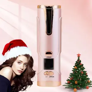 Cordless Hair Curler, Portable Automatic Wireless Hair Curler, Curling Iron with 6 Temperatures and 6 Timer Setting, Professional Hair Styling Tool for Home & Salon Use, Automatic Hair Curler