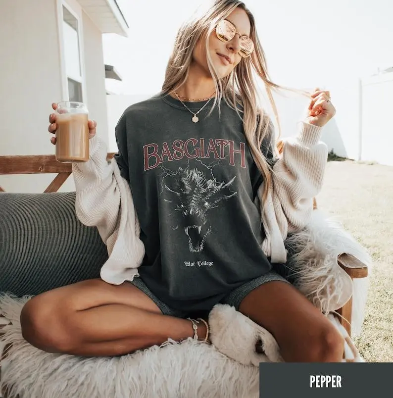 Basgiath War College Shirt, Distressed Dragon Graphic Tee
