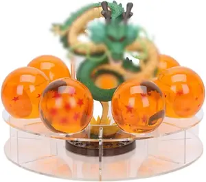 Resin Shenron Figure Dragon Shenlong Statue Set + 3.6cm Crystal Balls + Shelf with Gift Box for Business Halloween Christmas Holiday and Birthday Home Decoration.