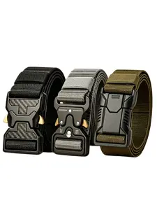 2026 New 3-Piece Men's Nylon Belt Set, Quick Release Buckle, Adjustable Fit, Lightweight Durable Webbing, Ideal for Work, Travel, Hiking, Camping, Daily Wear