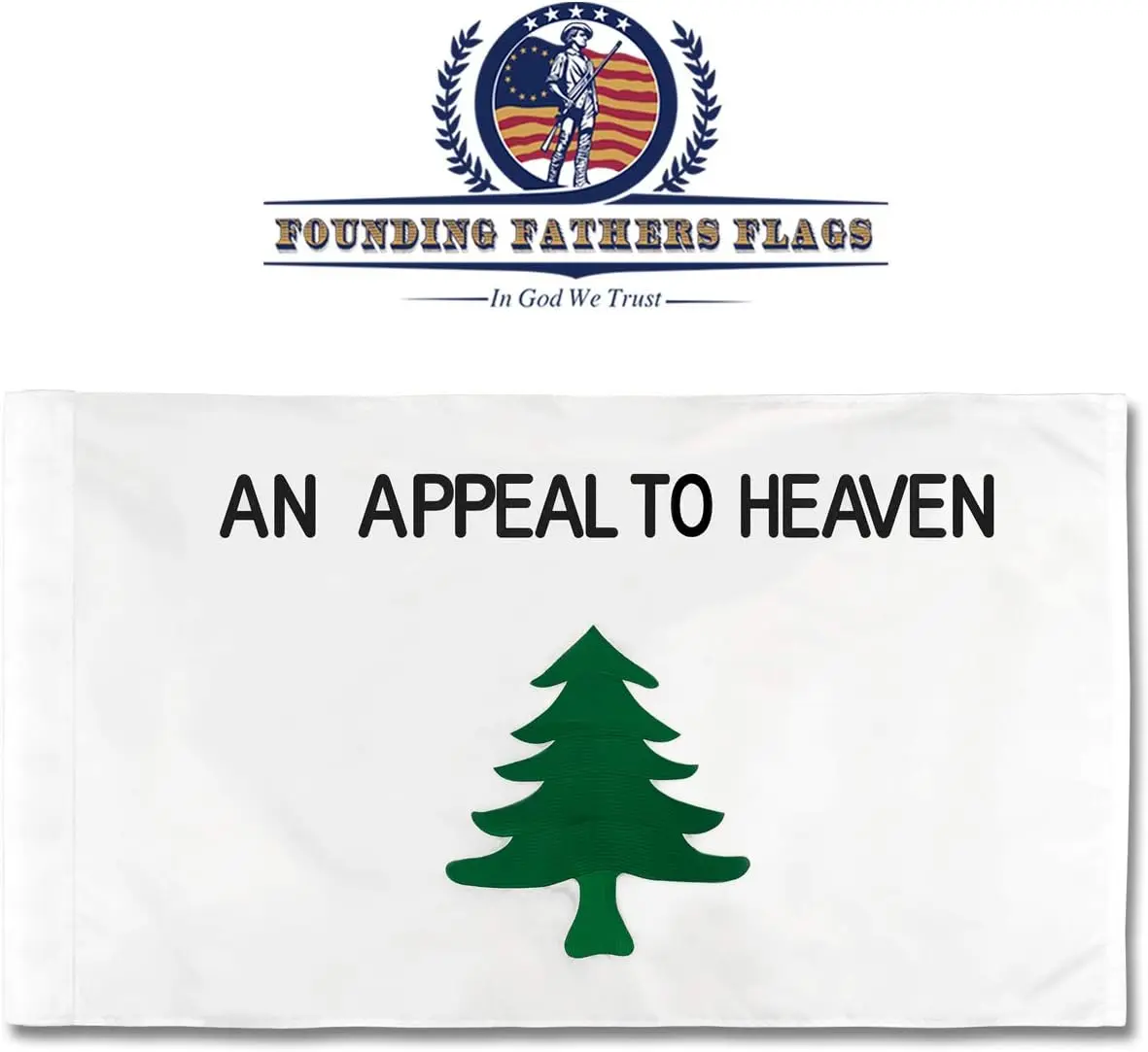 Founding Fathers Flags Liberty Tree Embroidered Home Banner with POLE SLEEVE Sons of Liberty Edition An Appeal to Heaven Pine Tree 3x5 Flag