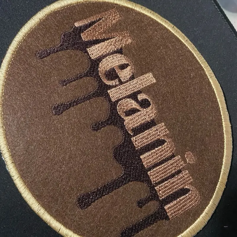 Customizable Embroidered Melanin Fabric Iron-On Patch - 7x6 Size, Cotton & Wool Options, Color Selection, Sewing Accessory for Fabrics & Textiles