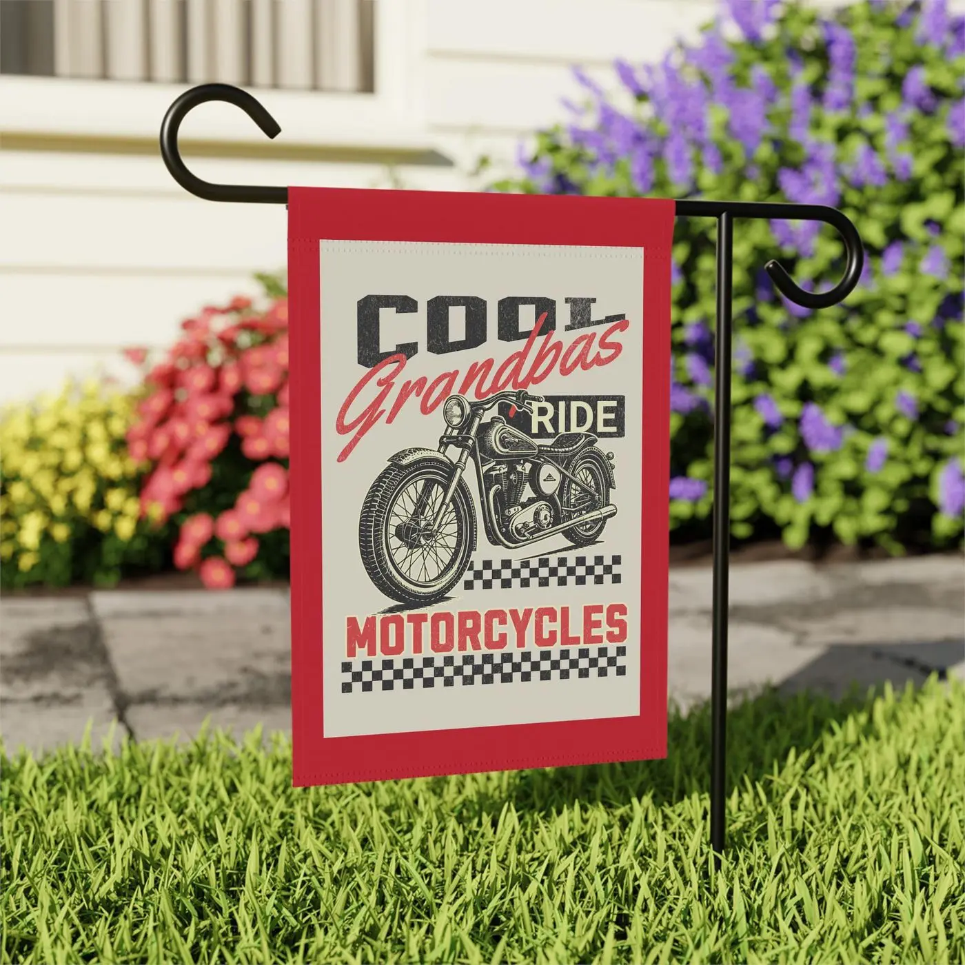 Cool Grandpas Ride Motorcycles Outdoor Flag, Motorcycle Lover Gift, Outdoor Decor, Garden Flag