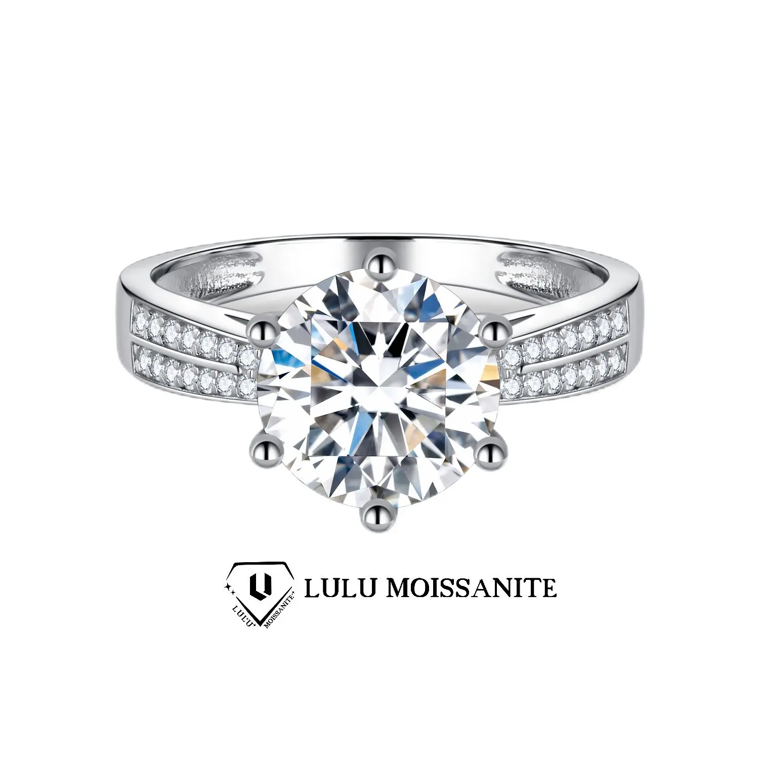 【#X38】(Queen) Promise Rings for her 925 Sterling Silver for Women 1-2ct D Color VVS1 Clarity Synthetic Moissanite Size 4.5-10