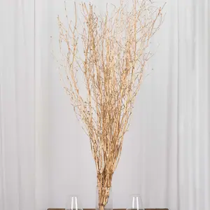 6-Pack Birch Tree Branches 46" Metallic Gold - Rustic Dried Willow Twigs Sticks
