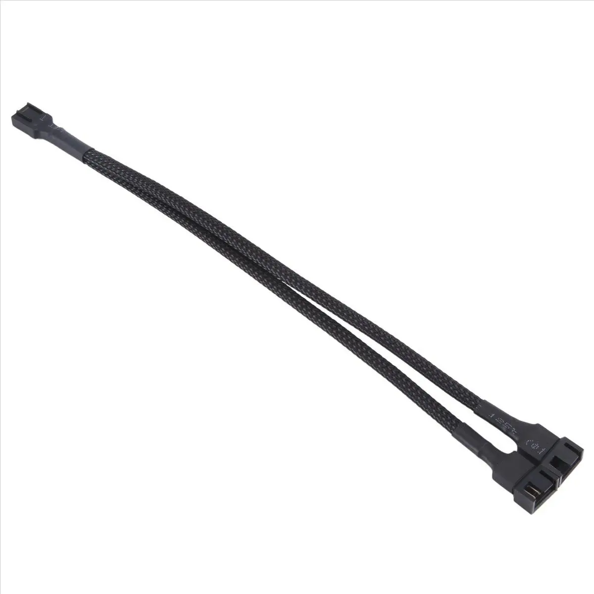 1 to 2 Way Braided Cable Y Splitter 3/4 Pin PWM Male Connector Fan Computer PC Fan Extension Adapter Cable