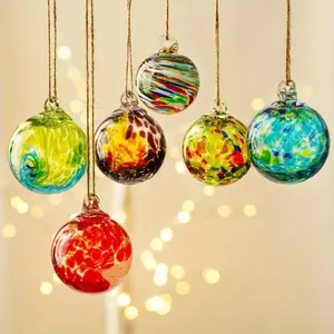 6pcs Hand-blown Glass Ball, Christmas Decoration Ball Hanging Glass Gazing Ball, Witch Ball, Friendship Ball, Home Crafts, Decorated Garden Courtyard, Shop Classroom Pendants, Easter Gifts, Birthday Gifts, for Halloween