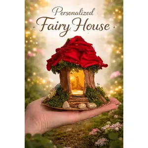 Personalized Fairy House, Light Up Miniature Home, Cottagecore Room Decor, Whimsical Garden Gift for all.