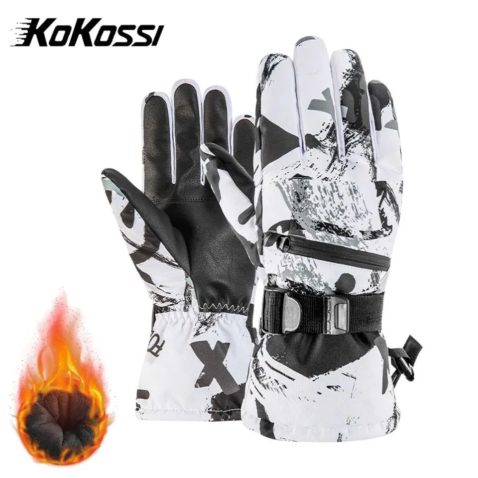 Thermal Ski Gloves Winter Outdoor Snowboard Waterproof Windproof Gloves Unisex Fleece Warm Snow Sports Riding Gloves