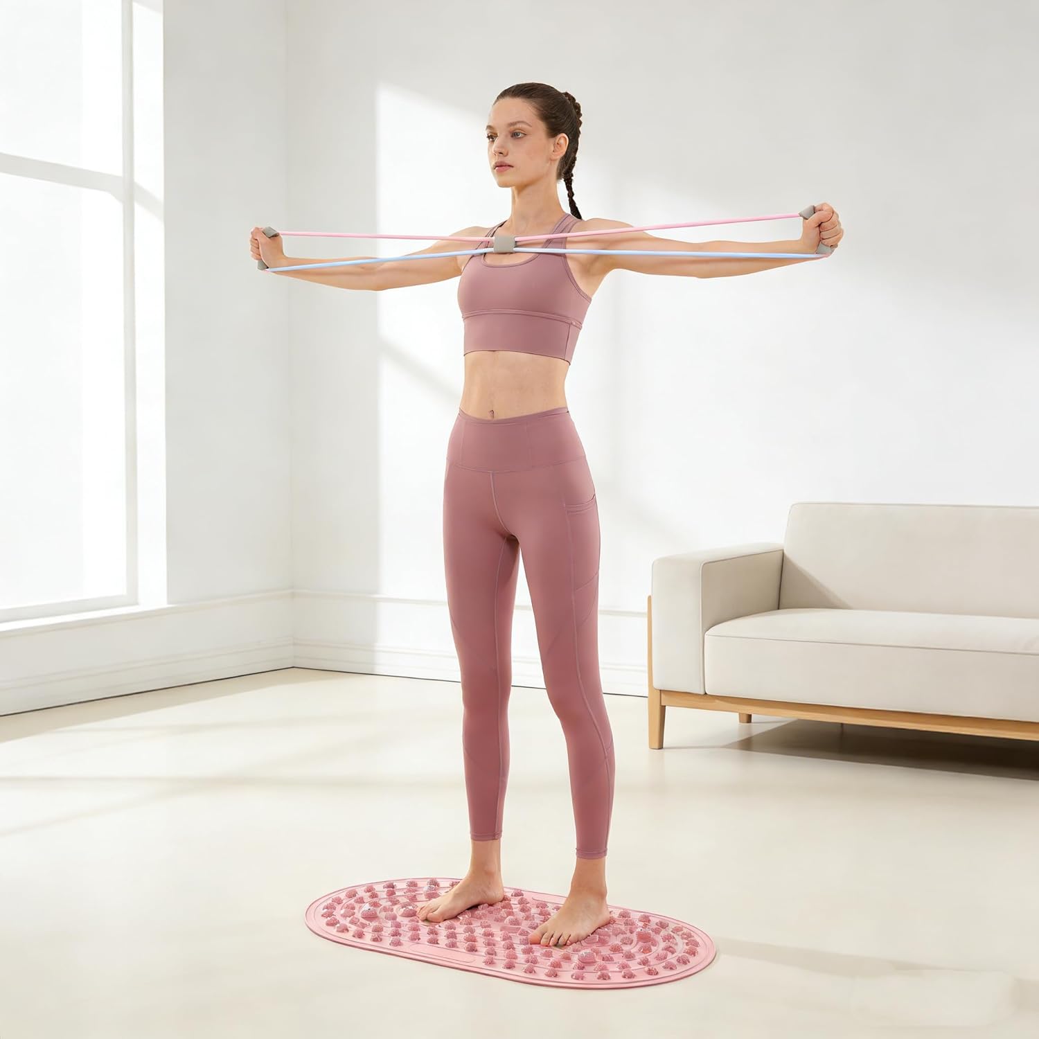 Ergonomic Silicone Foot Pressure Relief Pad with Magnetic Disc,Portable Foot Massage Mat for Home Fitness, Yoga & Daily Comfort