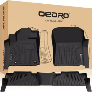 YITAMOTOR Floor Mats Fit for Toyota Tundra 2014-2021/2022-2024 CrewMax Cab/Double Cab, TPE All Weather Tundra Floor Liners Custom Fit 1st & 2nd Row Car Mats, Black